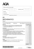 Actual 2025 AQA AS MATHEMATICS 7356&sol;1 Paper 1 Merged Question Paper &plus; Mark  Scheme  Actual 2025 AQA AS MATHEMATICS 7356&sol;1 Paper 1 Merged Question Paper &plus; Mark  Scheme