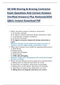 AR SHB Shoring & Bracing Contractor  Exam Questions And Correct Answers  &lpar;Verified Answers&rpar; Plus Rationale2026  Q&A&vert; Instant Download Pdf 