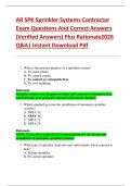 AR SPK Sprinkler Systems Contractor  Exam Questions And Correct Answers  &lpar;Verified Answers&rpar; Plus Rationale2026  Q&A&vert; Instant Download Pdf