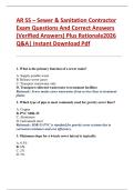 AR SS &ndash; Sewer & Sanitation Contractor  Exam Questions And Correct Answers  &lpar;Verified Answers&rpar; Plus Rationale2026  Q&A&vert; Instant Download Pdf  