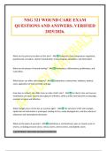 NSG 321 WOUND CARE EXAM QUESTIONS AND ANSWERS&period; VERIFIED 2025&sol;2026&period;