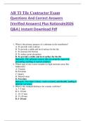 AR TI Tile Contractor Exam  Questions And Correct Answers  &lpar;Verified Answers&rpar; Plus Rationale2026  Q&A&vert; Instant Download Pdf  