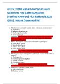 AR TS Traffic Signal Contractor Exam  Questions And Correct Answers  &lpar;Verified Answers&rpar; Plus Rationale2026  Q&A&vert; Instant Download Pdf 
