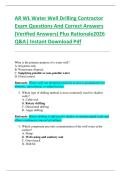 AR WL Water Well Drilling Contractor  Exam Questions And Correct Answers  &lpar;Verified Answers&rpar; Plus Rationale2026  Q&A&vert; Instant Download Pdf  