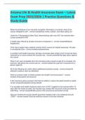 Arizona Life & Health Insurance Exam &ndash; Latest  Exam Prep 2025&sol;2026 &vert; Practice Questions &  Study Guide