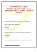 COPY PORTAGE NUR 251 - PHARMACOLOGY - TEST 1 EXAM QUESTIONS AND ANSWERS&period; VERIFIED 2025&sol;2026&period;