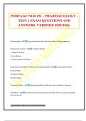 PORTAGE NUR 251 - PHARMACOLOGY - TEST 1 EXAM QUESTIONS AND ANSWERS&period; VERIFIED 2025&sol;2026&period;