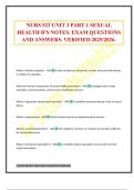 NURS 522 UNIT 3 PART 1 SEXUAL HEALTH B'S NOTES&period; EXAM QUESTIONS AND ANSWERS&period; VERIFIED 2025&sol;2026&period;