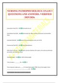 NURSING PATHOPHYSIOLOGY&colon; EXAM 3 QUESTIONS AND ANSWERS&period; VERIFIED 2025&sol;2026&period;