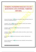 NURSING PATHOPHYSIOLOGY EXAM 3 QUESTIONS AND ANSWERS&period; VERIFIED 2025&sol;2026&period;