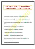 NWCA CET TEST EXAM QUESTIONS AND ANSWERS&period; VERIFIED 2025&sol;2026&period;