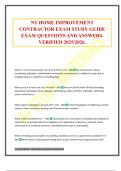 NY HOME IMPROVEMENT CONTRACTOR EXAM STUDY GUIDE EXAM QUESTIONS AND ANSWERS&period; VERIFIED 2025&sol;2026&period;