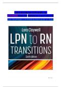 TEST BANK for LPN to RN Tr  ANSWERitions 6th Edition by Lora Claywell  ALL CHAPTERS 1-18 WITH RATIONALES&vert; A&plus; PASS 