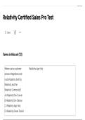 Relativity Certified Sales Pro Test 2025 update &vert;comprehensive questions and verified answers &lpar;complete solutions&rpar; ASSURED SUCCESS&vert;GRADE A&plus;&excl;&excl;