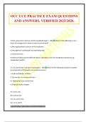 OCC UCE PRACTICE EXAM QUESTIONS AND ANSWERS&period; VERIFIED 2025&sol;2026&period;