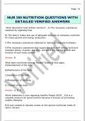 NUR 300 NUTRITION QUESTIONS WITH  DETAILED VERIFIED ANSWERS