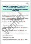 NUR 641 E FINAL EXAM STUDY GUIDE  GRAND CANYON UNIVERSITY  QUESTIONS WITH DETAILED VERIFIED  ANSWERS 