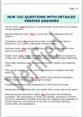 NUR 1025 QUESTIONS WITH DETAILED  VERIFIED ANSWERS