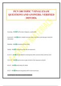 PCN 100 TOPIC 7 FINAL EXAM QUESTIONS AND ANSWERS&period; VERIFIED 2025&sol;2026&period;