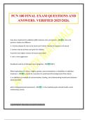 PCN 100 FINAL EXAM QUESTIONS AND ANSWERS&period; VERIFIED 2025&sol;2026&period;