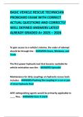 BASIC VEHICLE RESCUE TECHNICIAN PROBOARD EXAM WITH CORRECT ACTUAL QUESTIONS AND CORRECTLY WELL DEFINED ANSWERS LATEST ALREADY GRADED A&plus; 2025 &ndash; 2026