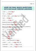 NURS 300 FINAL BASICS QUESTIONS  WITH DETAILED VERIFIED ANSWERS