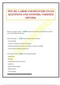 PPN 301&colon; LABOR AND DELIVERY EXAM QUESTIONS AND ANSWERS&period; VERIFIED 2025&sol;2026&period;