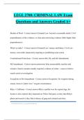 LEGL 2700&colon; CRIMINAL LAW Exam Questions and Answers Graded A&plus;