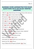 NURSING HOME ADMINISTRATION EXAM  QUESTIONS WITH DETAILED VERIFIED  ANSWERS