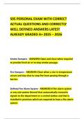 S95 PERSONAL EXAM WITH CORRECT ACTUAL QUESTIONS AND CORRECTLY WELL DEFINED ANSWERS LATEST ALREADY GRADED A&plus; 2025 &ndash; 2026