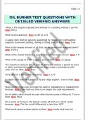 OIL BURNER TEST QUESTIONS WITH  DETAILED VERIFIED ANSWERS 