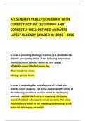 ATI SENSORY PERCEPTION EXAM WITH CORRECT ACTUAL QUESTIONS AND CORRECTLY WELL DEFINED ANSWERS LATEST ALREADY GRADED A&plus; 2025 &ndash; 2026
