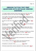 OREGON TATTOO TEST PREP  QUESTIONS WITH DETAILED VERIFIED  ANSWERS 