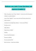 Diabetes case study Exam Questions and Answers Graded A&plus;