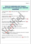PCB 3233 IMMUNOLOGY EXAM 4  QUESTIONS WITH DETAILED VERIFIED  ANSWERS