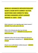 NGR6141 ADVANCED PATHOPHYSIOLOGY EXAM 2 EXAM WITH CORRECT ACTUAL QUESTIONS AND CORRECTLY WELL DEFINED ANSWERS LATEST ALREADY GRADED A&plus; 2025 &ndash; 2026