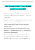 Police Sergeant Practice Exam Questions and Answers Graded A&plus;