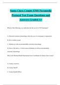 Santa Clara County EMS Paramedic Protocol Test Exam Questions and Answers Graded A&plus;