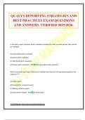 QUALYS REPORTING STRATEGIES AND BEST PRACTICES EXAM QUESTIONS AND ANSWERS&period; VERIFIED 2025&sol;2026&period;