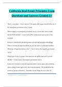 California Real Estate Principles Exam Questions and Answers Graded A&plus;