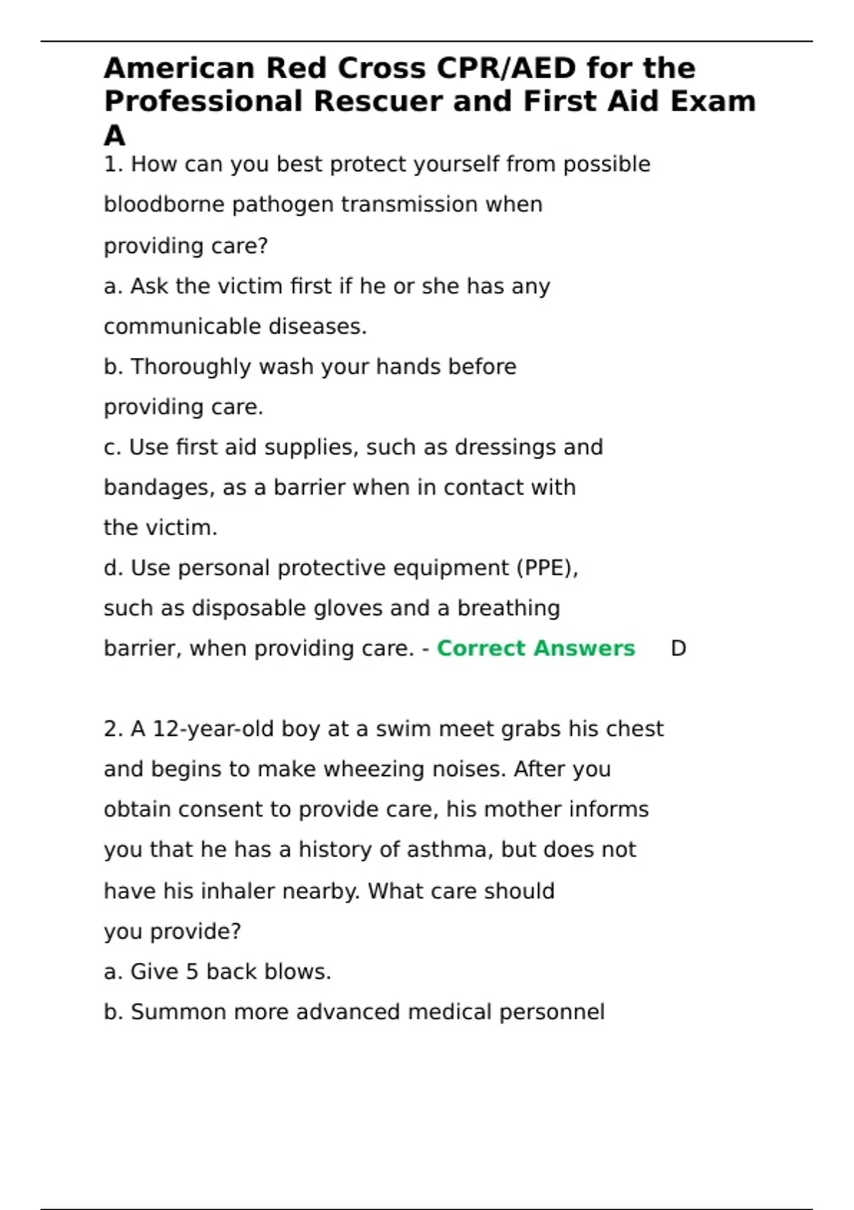 American Red Cross CPR AED for the Professional Rescuer and First Aid ...