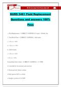 NURS 5461 Fluid Replacement Questions and answers 100% Pass