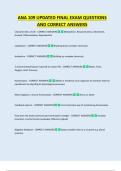 ANA 109 UPDATED FINAL EXAM QUESTIONS  AND CORRECT ANSWERS