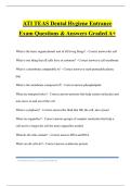 ATI TEAS Dental Hygiene Entrance Exam Questions & Answers Graded A&plus;