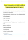 Chamberlain University BIOS 251 Exam 3 Questions and Answers Graded A&plus;
