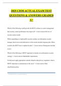 2025 CISM ACTUAL EXAM TEST QUESTIONS & ANSWERS GRADED A&plus;