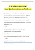 NUR 245 acute nursing care Exam Questions and Answers Graded A&plus;