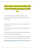 2025 LATEST UPDATED &vert;NURSING 206 EXAM 3 Questions and Answers Graded A&plus;