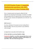 IC3 GS5 Practice Exam 1 Computing Fundamentals questions with 100- Correct Answers Latest Versions
