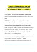 CFA Financial Statements Exam Questions and Answers Graded A&plus;